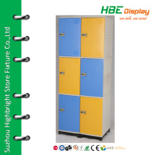 Colorful plastic 6 door locker for supermarket